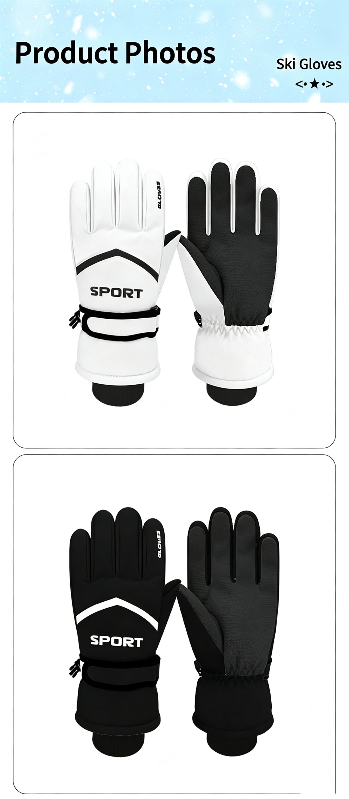 Winter men's and women's windproof and cold proof velvet warm gloves,Women's black view 7