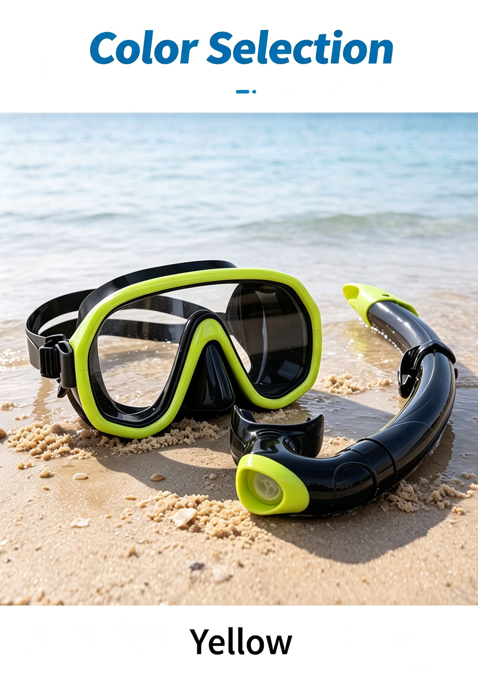 Outdoor Breathing Tube Glass Diving Set,yellow view 8