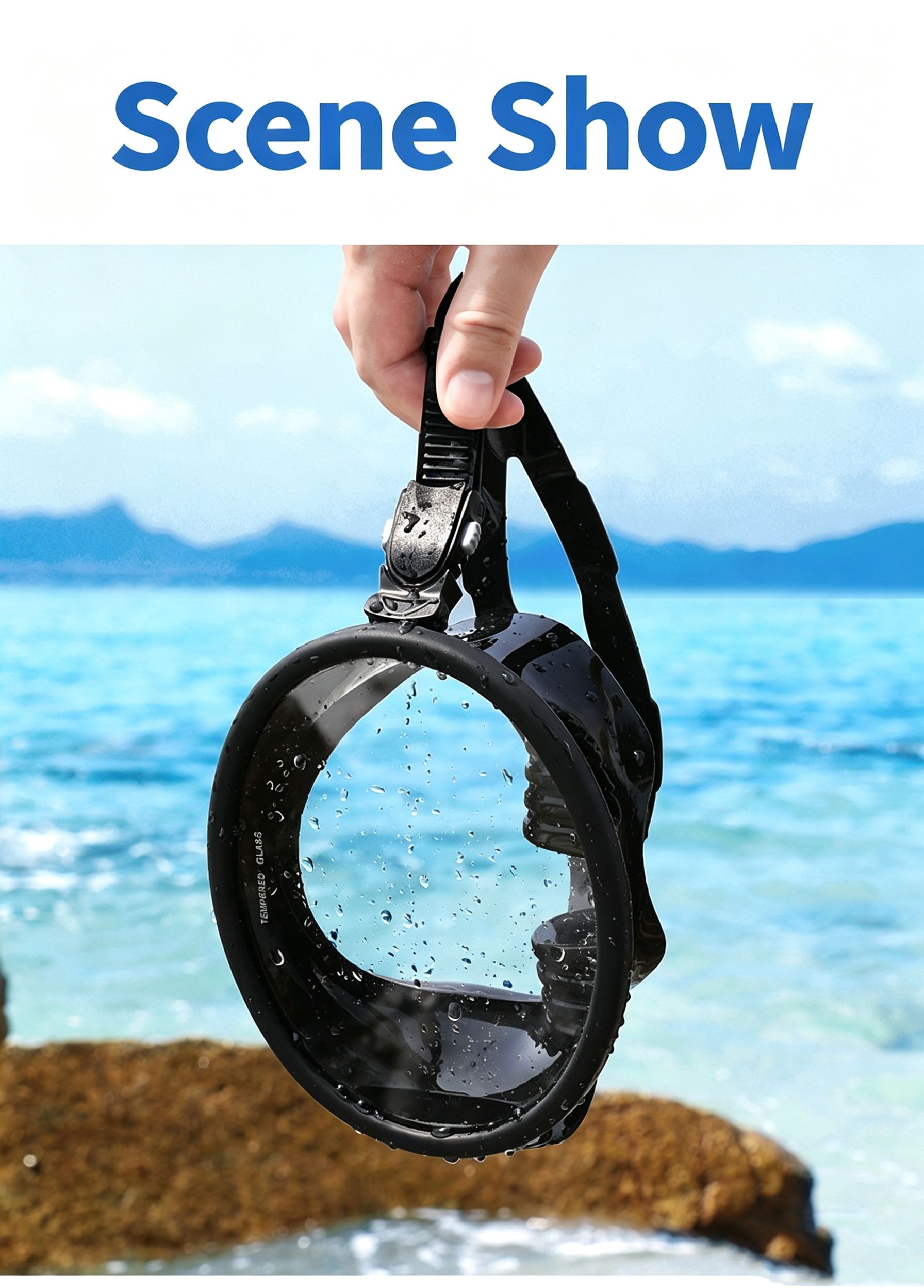 Panoramic silicone large field of view one-piece diving mirror view 11