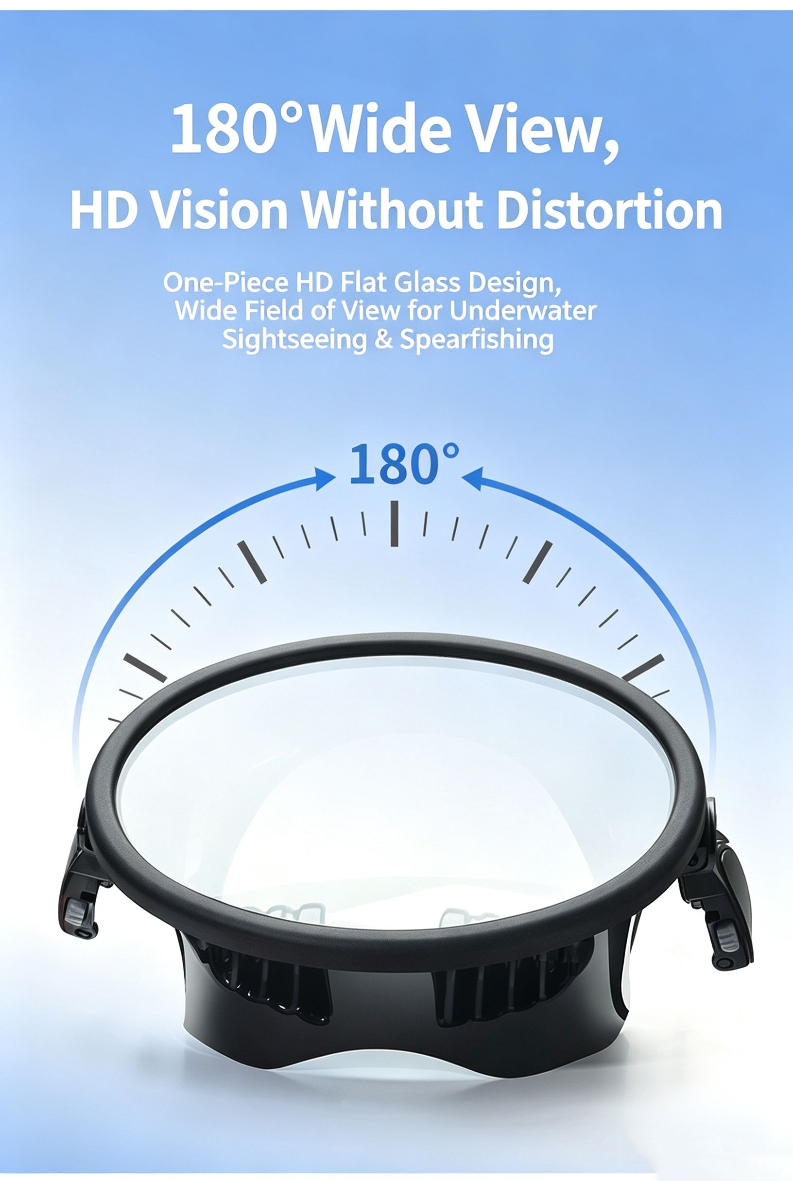 Panoramic silicone large field of view one-piece diving mirror view 6