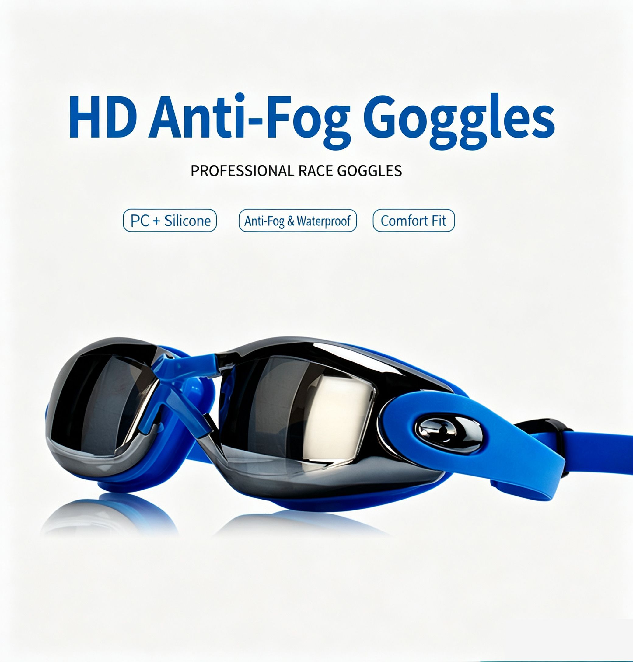 Waterproof and anti fog training high-definition racing goggles,grey view 2