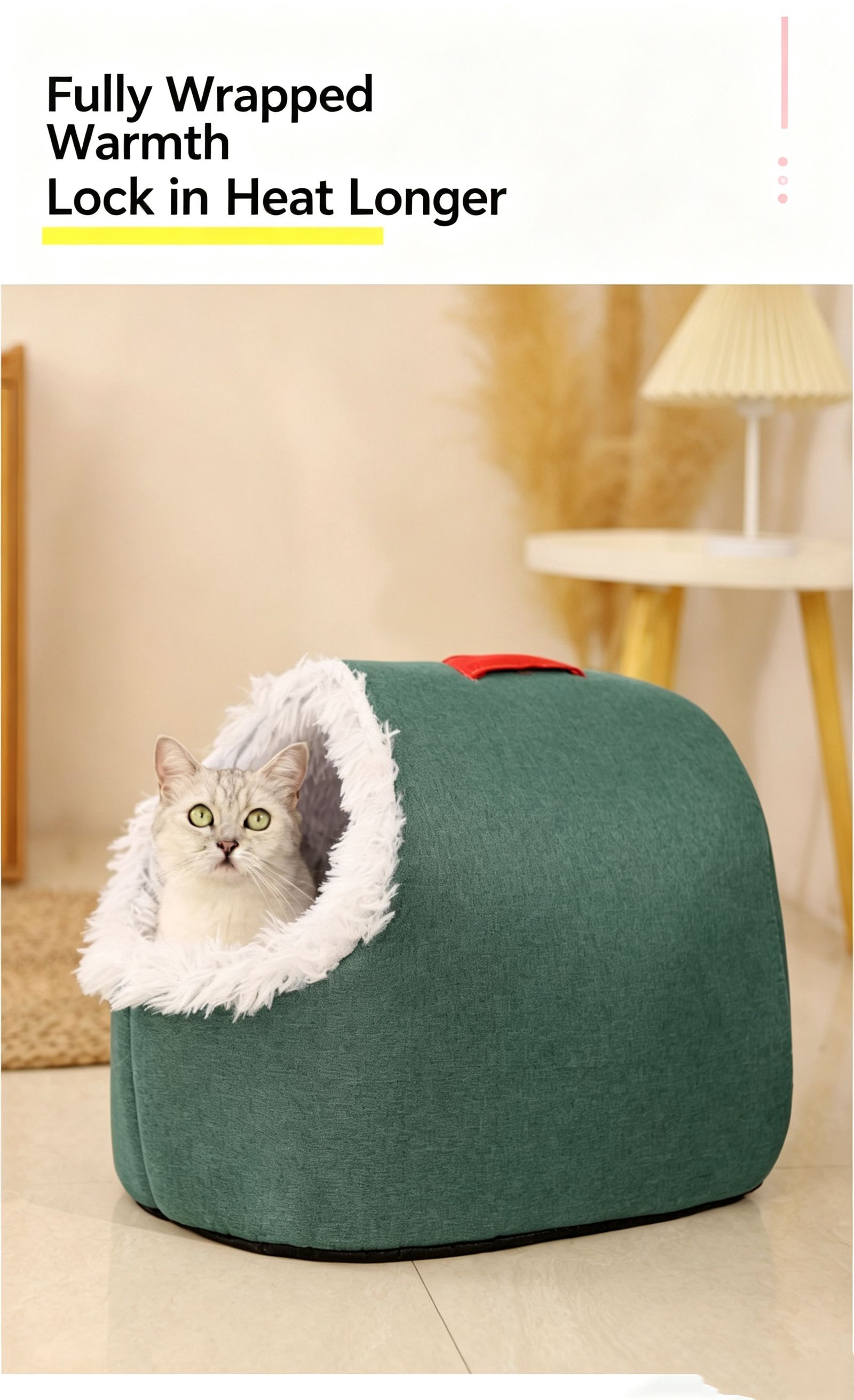 Winter thick and warm, portable plush pet nest,Medium-Gray view 7