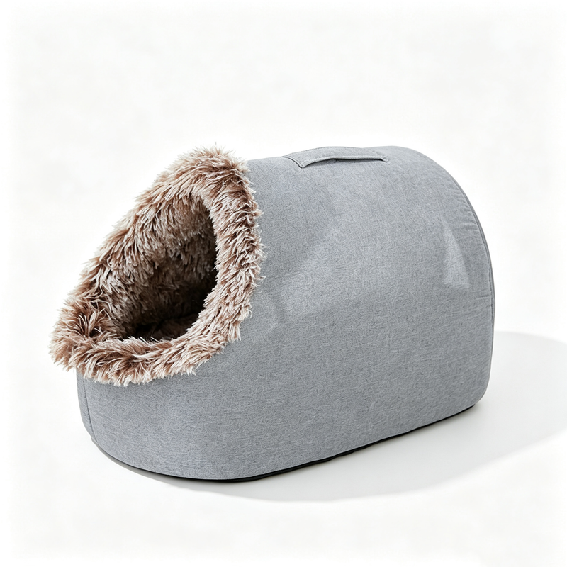 Winter thick and warm, portable plush pet nest,Large-Dark Gray