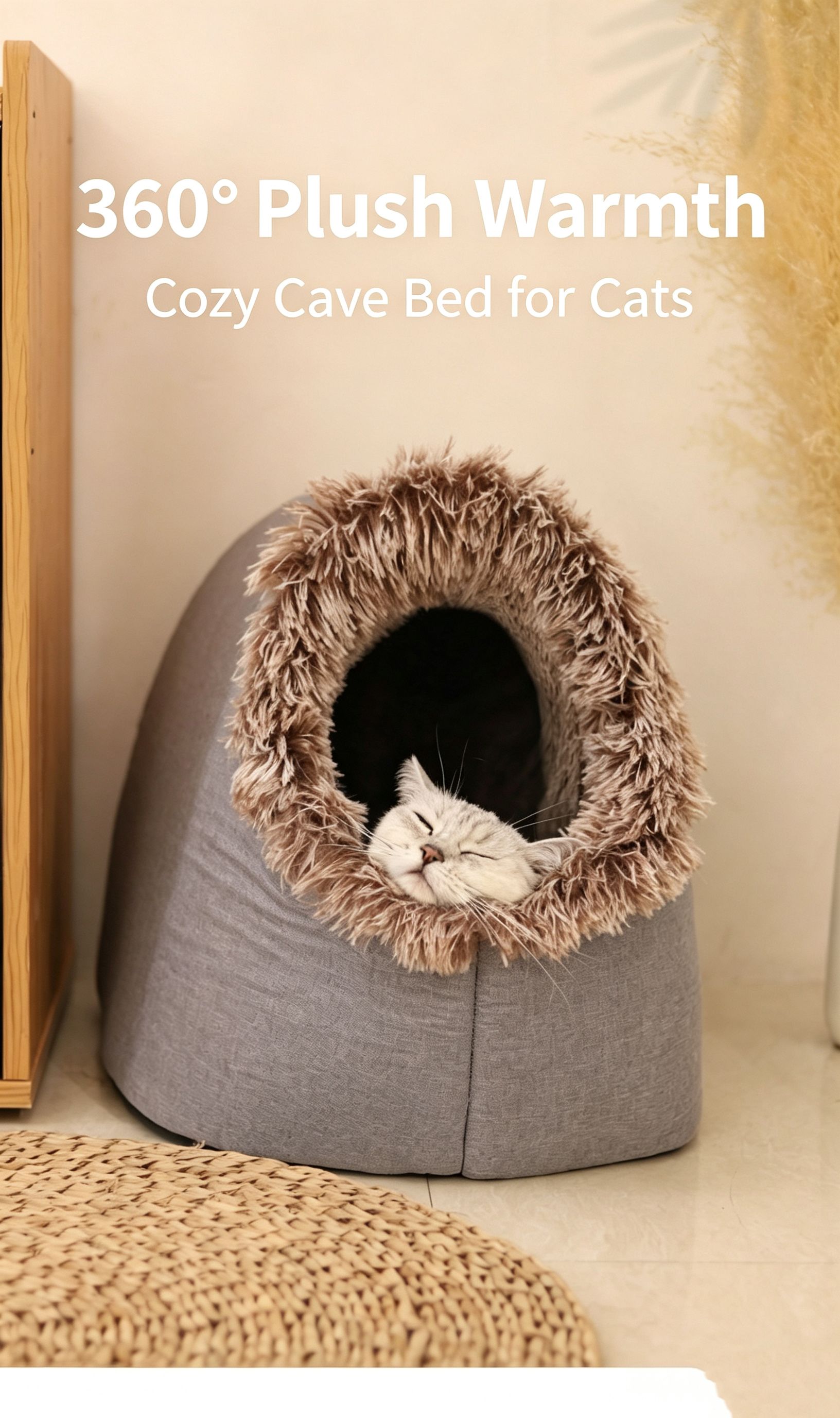 Winter thick and warm, portable plush pet nest,Large-green view 8