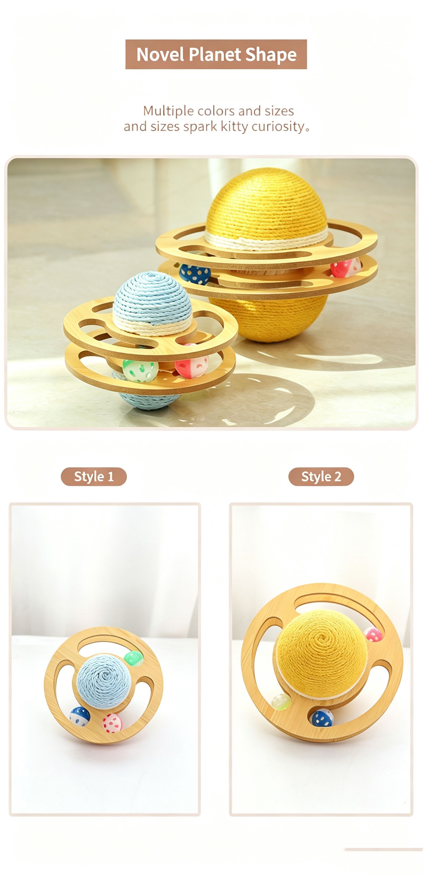 Cat Scratch Ball with Non-Dusting Spinning Bell,large view 4