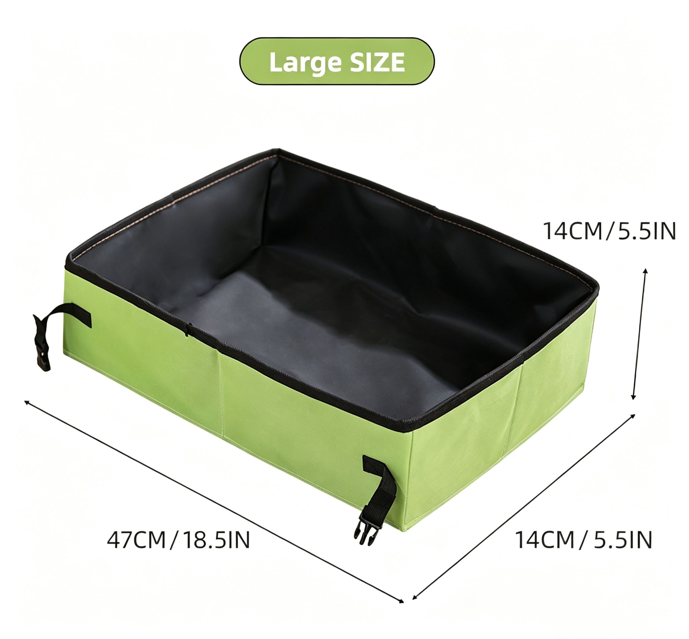 Portable Foldable Cat Litter Box for Travel,small green view 9