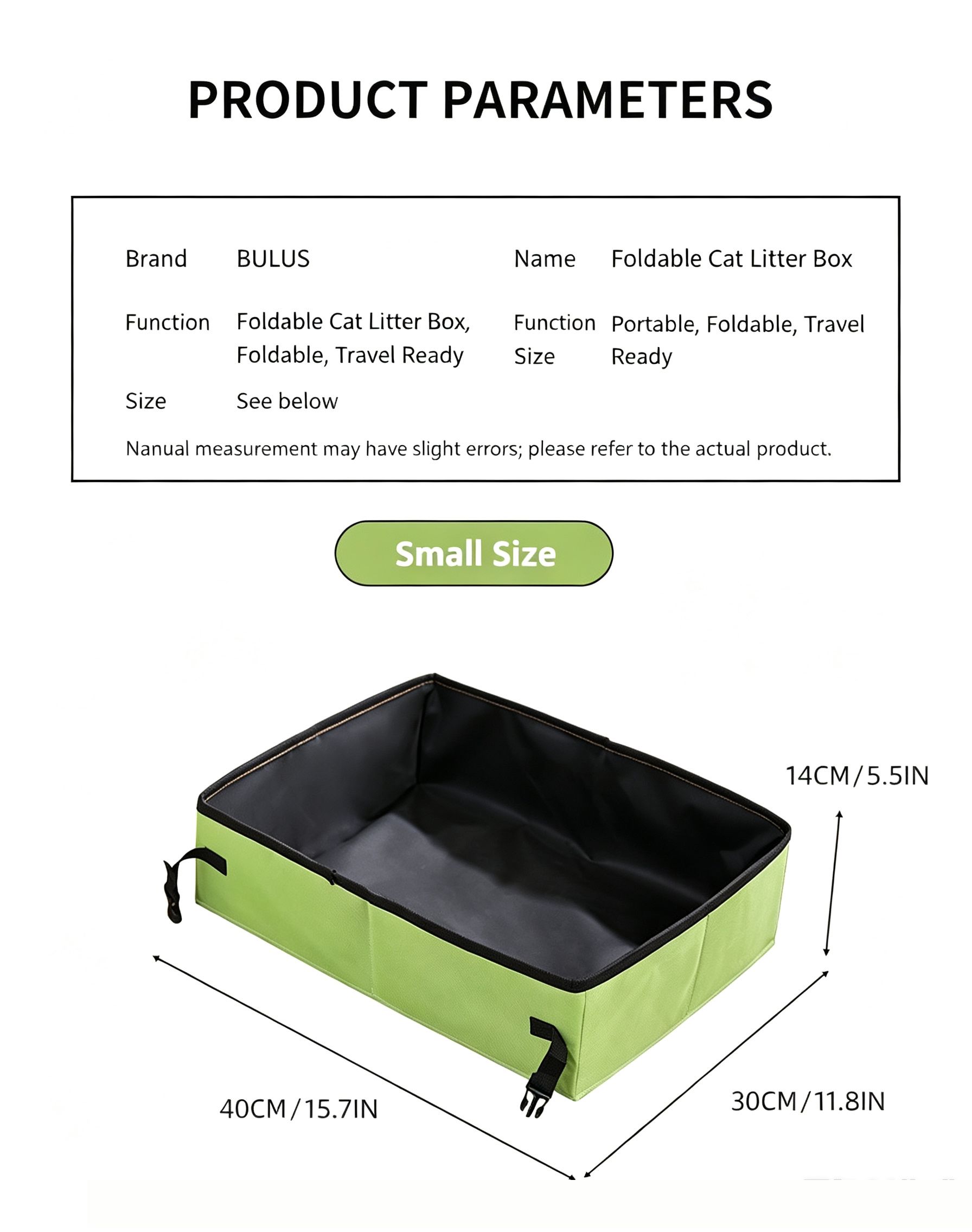 Portable Foldable Cat Litter Box for Travel,small grey view 8