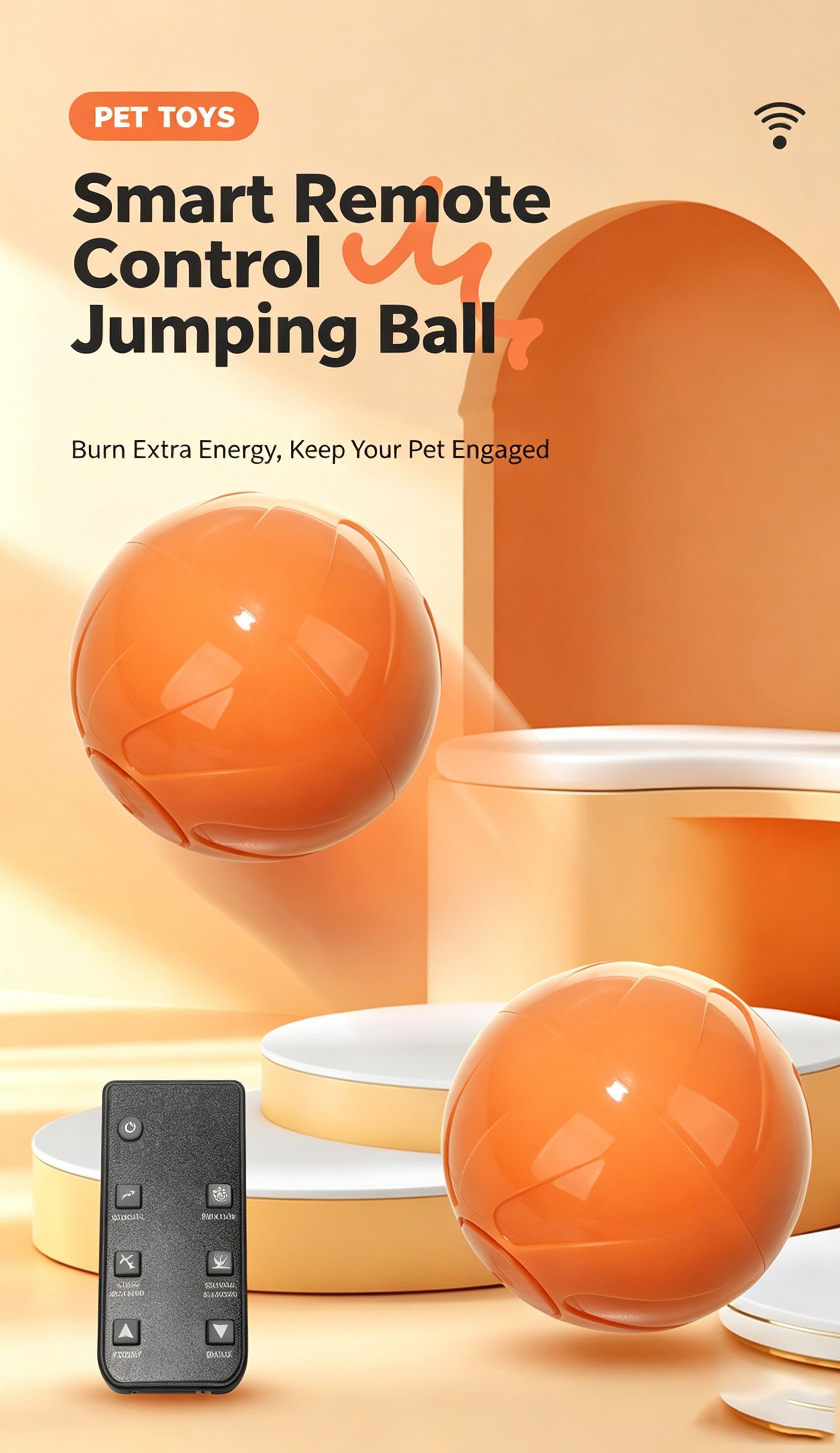 Pet dog remote control intelligent electric jumping ball view 2