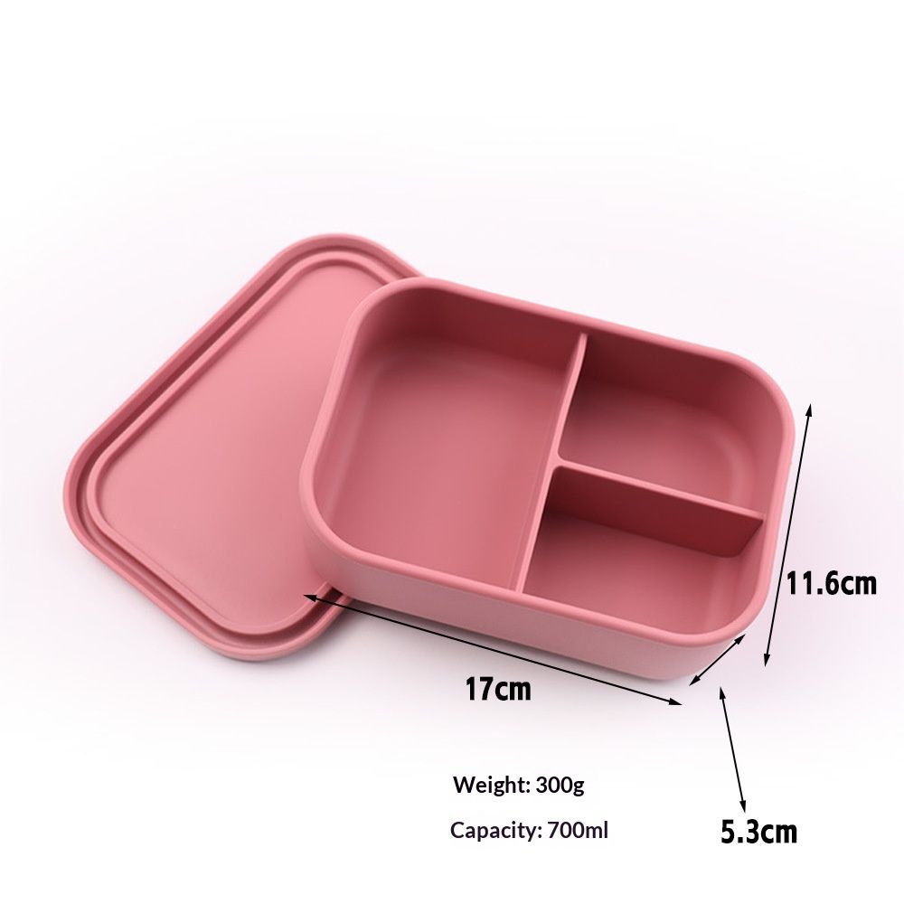 Silicone Bento Box, 3 Removable Compartments, BPA-Free, Leak-Resistant view 3