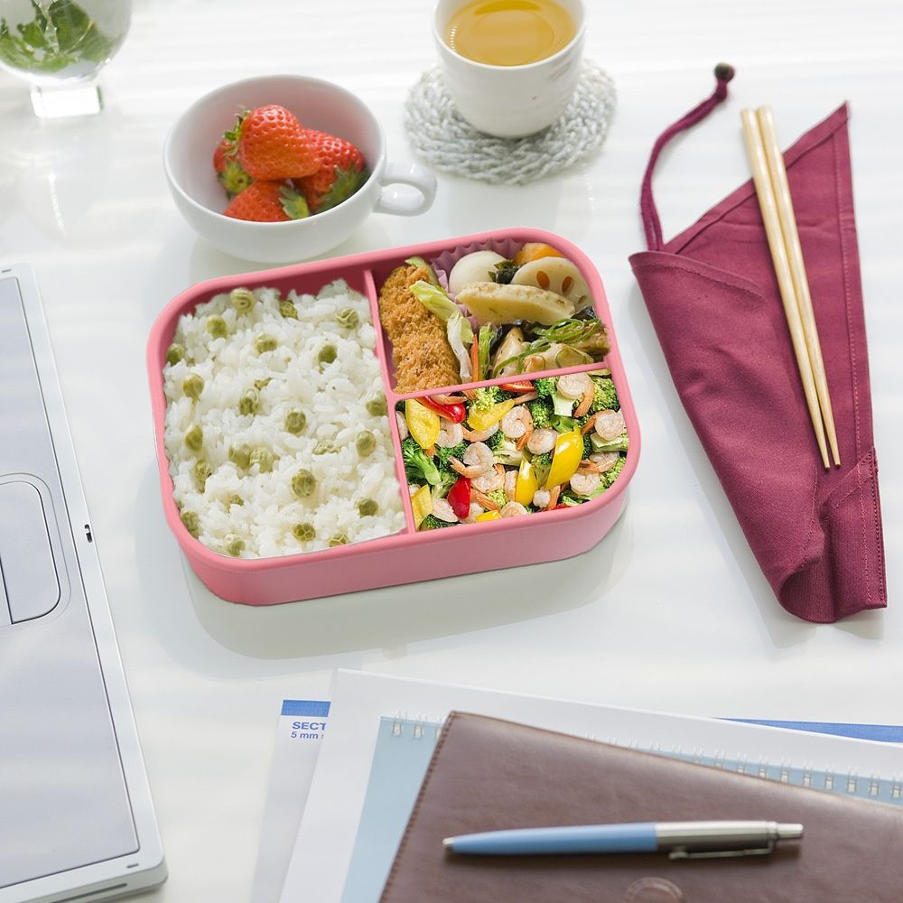 Silicone Bento Box, 3 Removable Compartments, BPA-Free, Leak-Resistant view 4