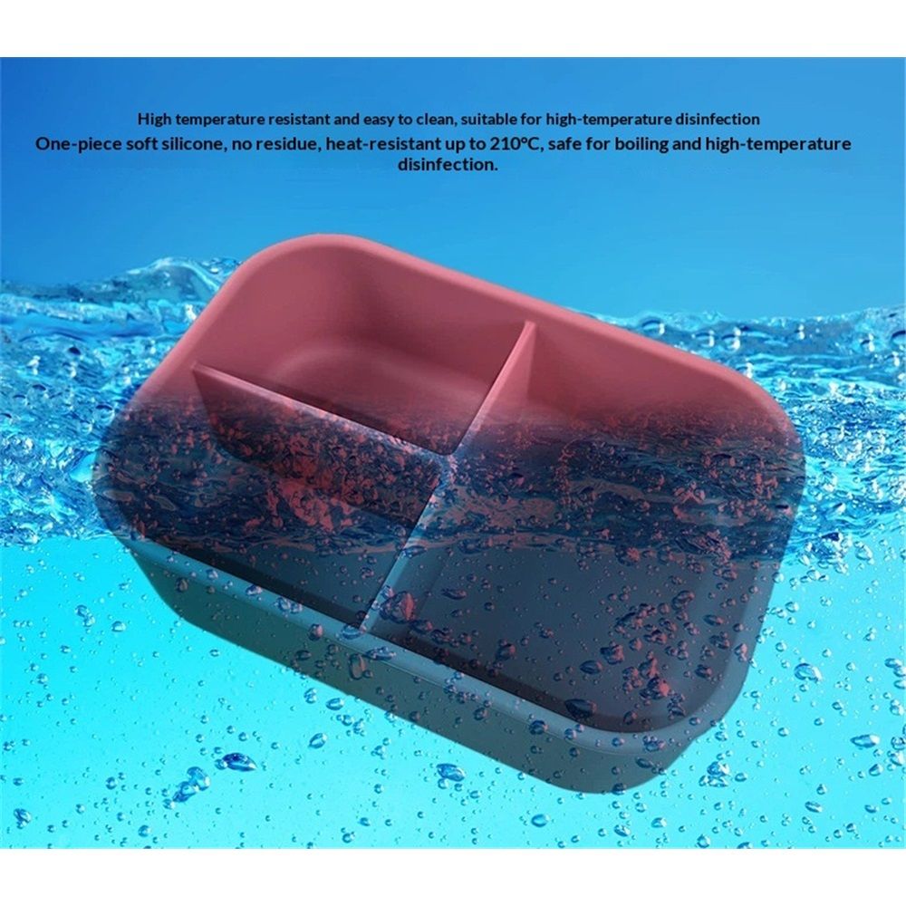 Silicone Bento Box, 3 Removable Compartments, BPA-Free, Leak-Resistant view 5