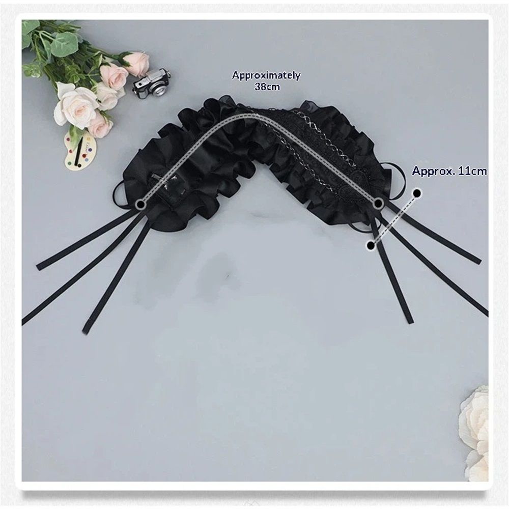 Women's Lolita Headband Black Lace Maid Hairband Hair Accessories Girls Gothic view 4