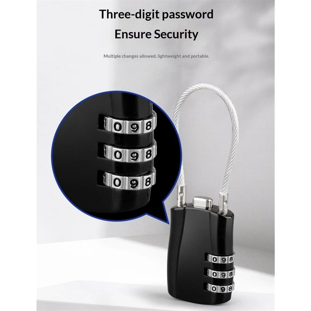 2 pack Wire Rope Cable Lock with Resettable Code view 3