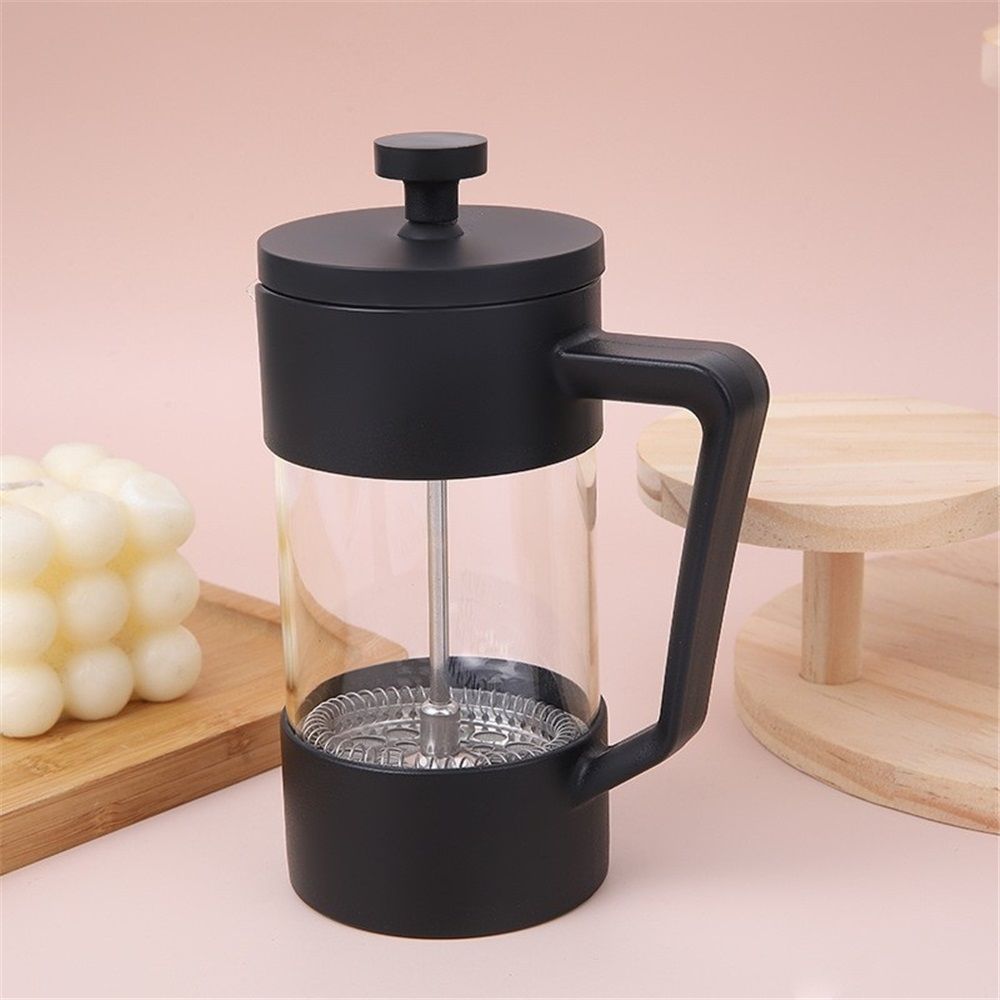 Press Coffee Maker, Heat Resistant Borosilicate Glass with Stainless Steel view 2