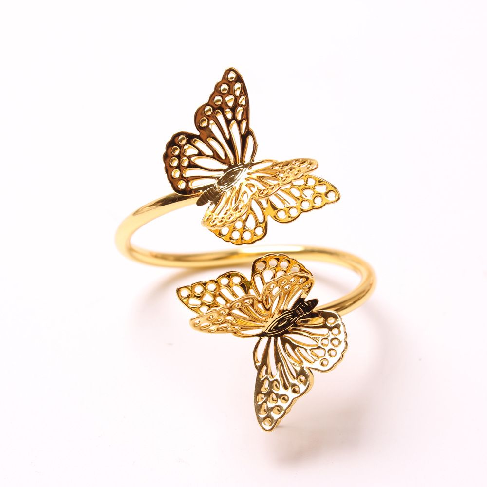 Napkin Rings Set of 8 Butterfly Metal Serviette Holder Buckles Napkin Rings view 3
