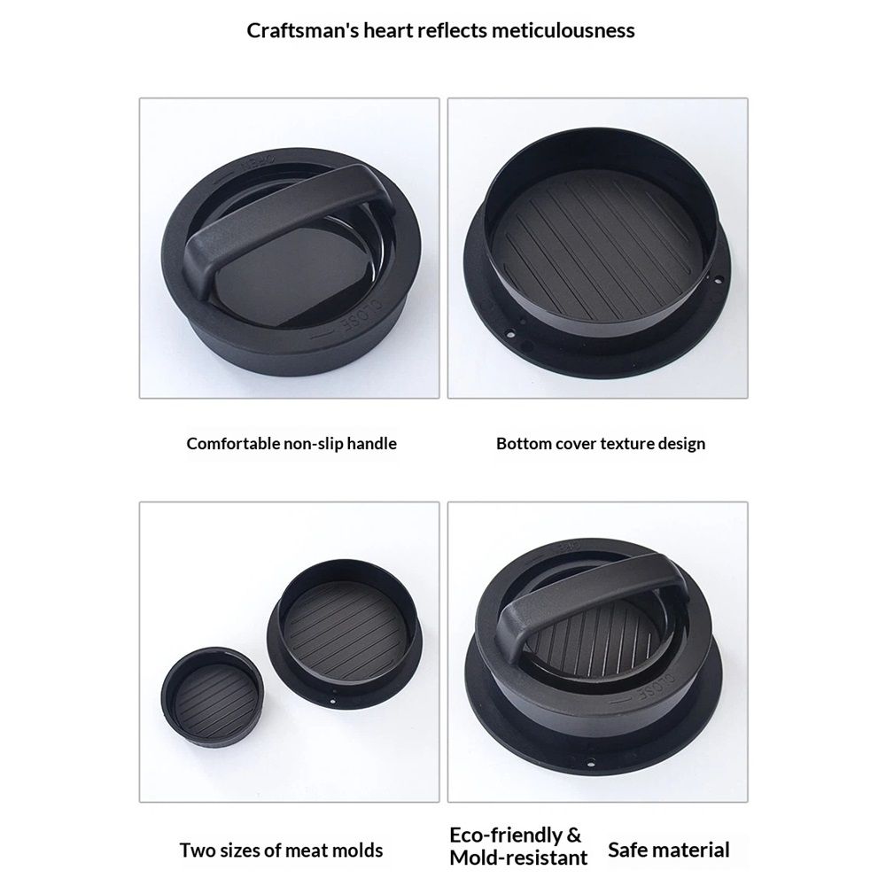 2 pack Hamburger Press Patty Maker for BBQ Grill 3-in-1 Non Stick Stuffed view 2