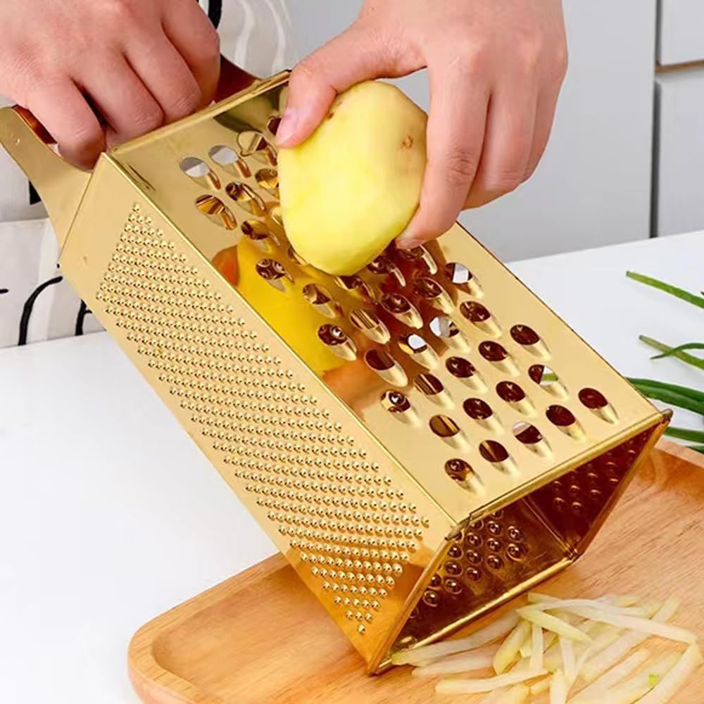 Professional Kitchen Accessories - Gold Box Grater 4 Sides view 3