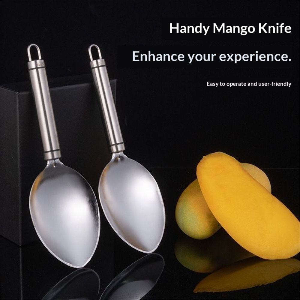2 pack Mango Slicer, Silver Mango Cutter Tool, Stainless Steel Microblades view 2