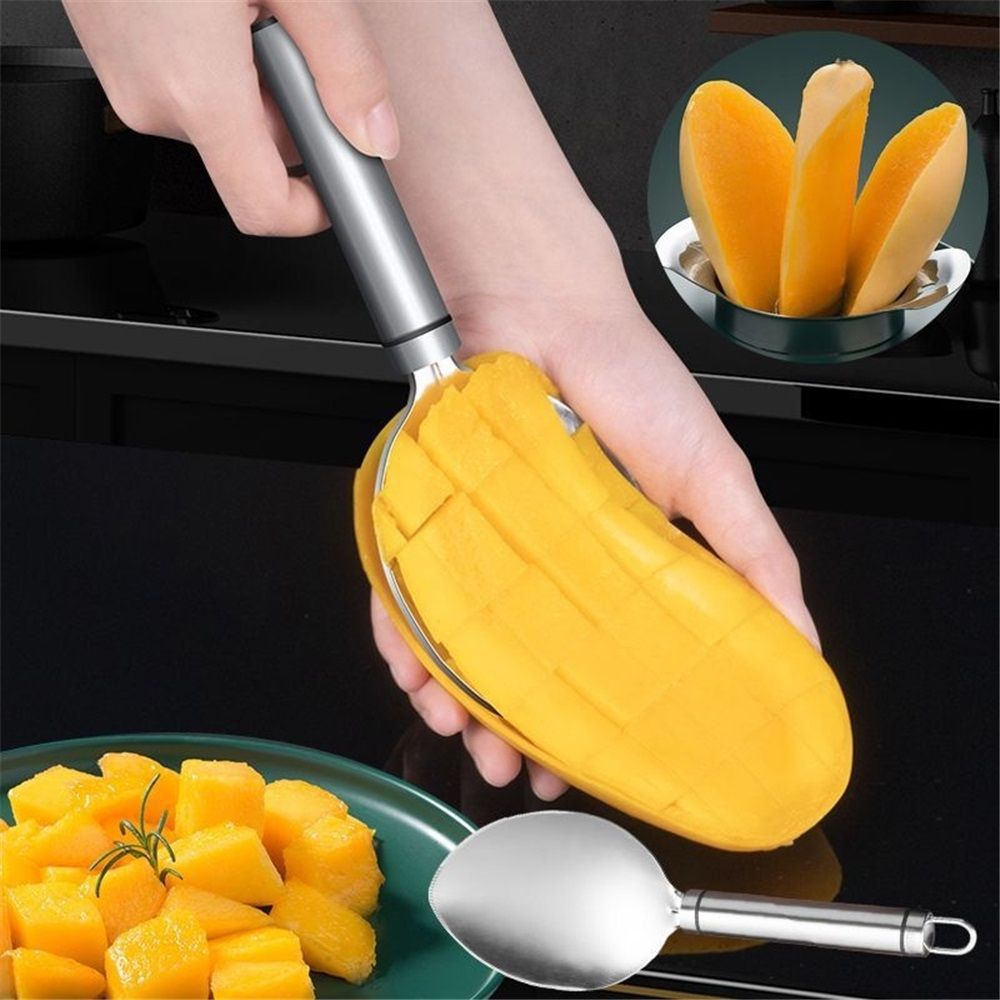 2 pack Mango Slicer, Silver Mango Cutter Tool, Stainless Steel Microblades view 4
