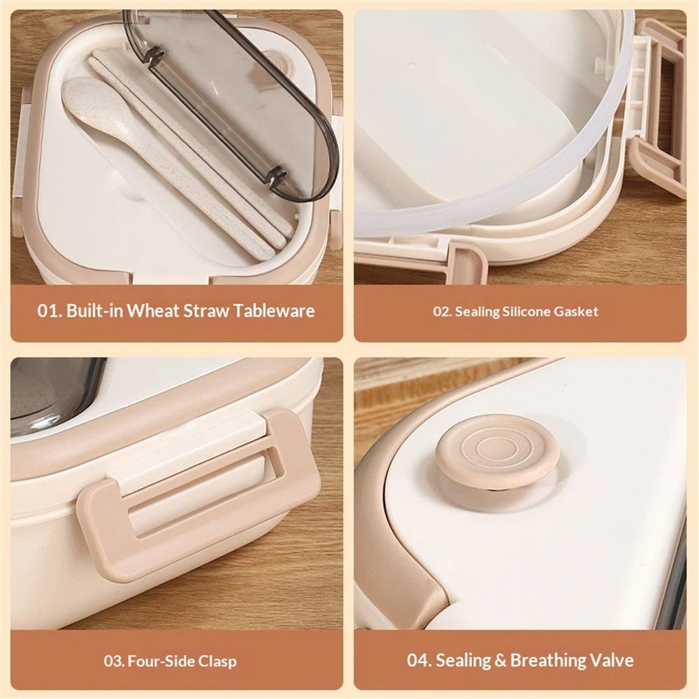Bento Box, 1300ml Leakproof Lunch Box, Easy To Open And Close, Food Storage view 3