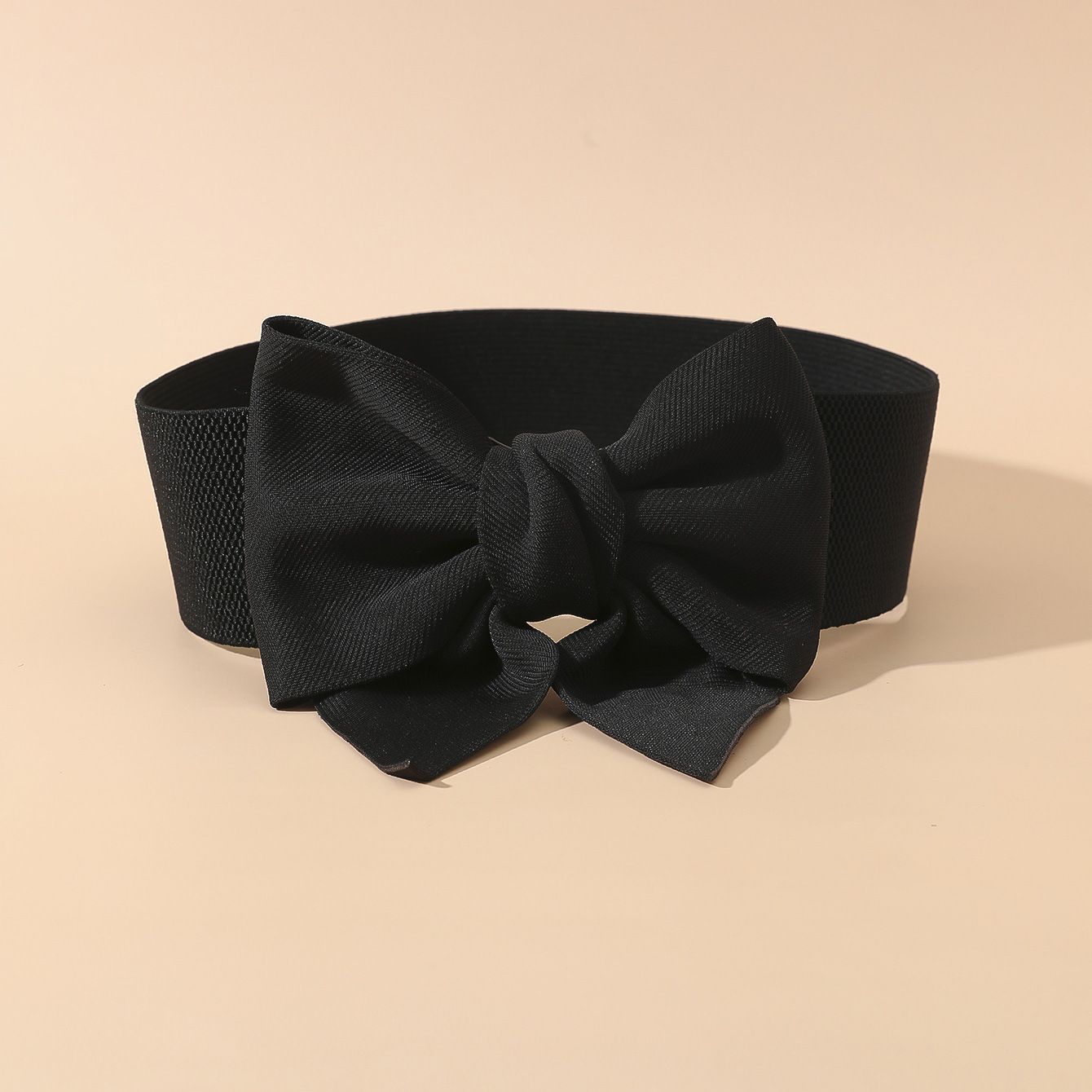 Women's Plus Size Elastic Wide Belt Dress Bowknot Waistband Decoration Fashion view 3
