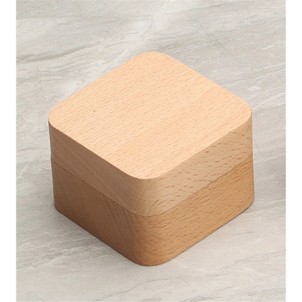 Beech wood proposal ring box view 3