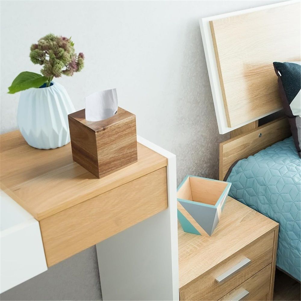 Acacia Wood Tissue Box Cover view 4