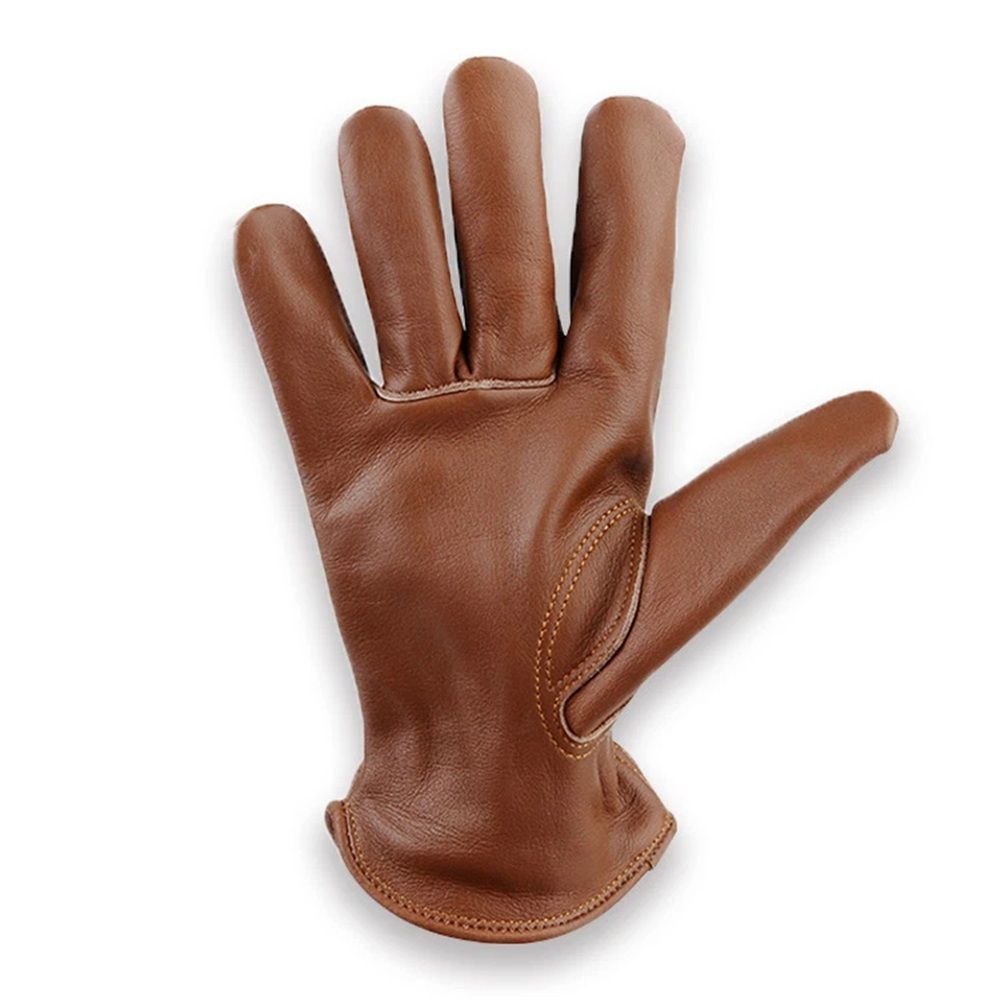 A pair of genuine leather gloves for men in winter with plush insulation view 2