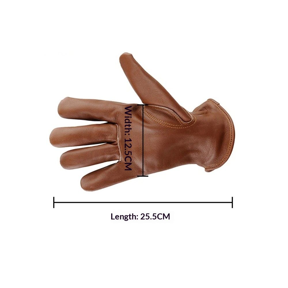 A pair of genuine leather gloves for men in winter with plush insulation view 5