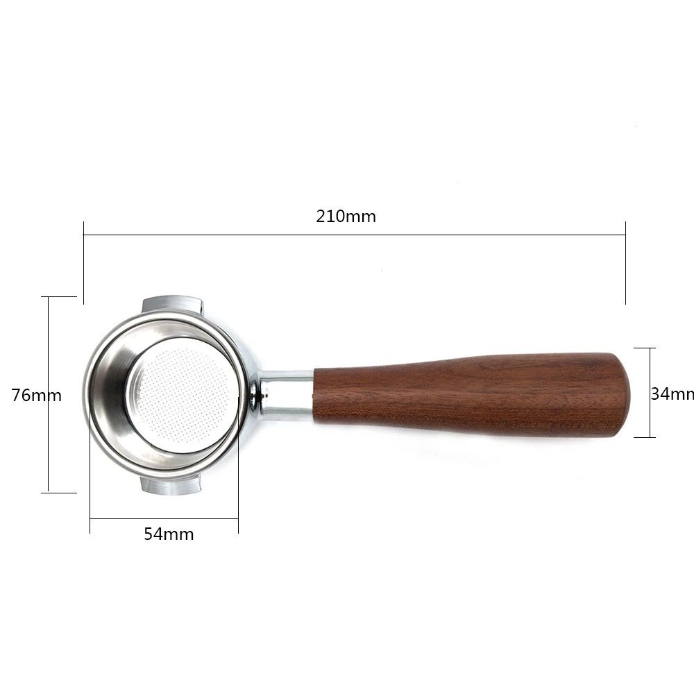 Coffee Filter Holder 51 Mm Redwood Handle for Home Stainless Steel 51mm （51 view 5