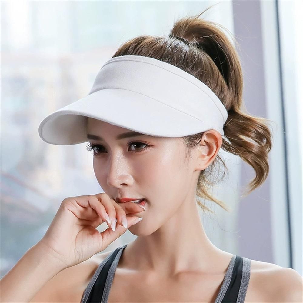 Wide Brim Sun Visor Hat Women Large UV Protective Golf Beach Cap view 3