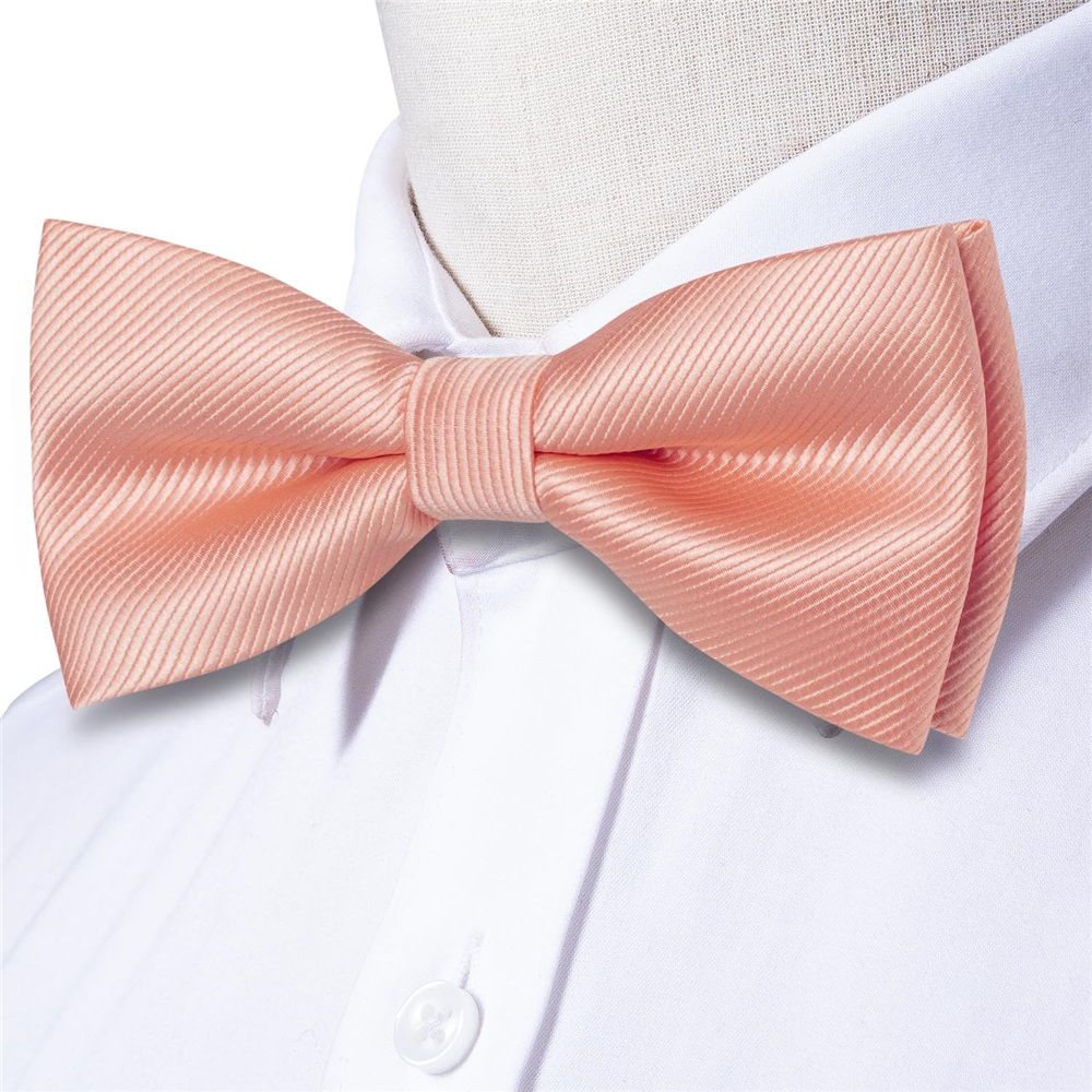 Mens Silk Bow Tie Pocket Square Cufflinks Set Pre-Tied Butterfly Knot Bowtie view 2