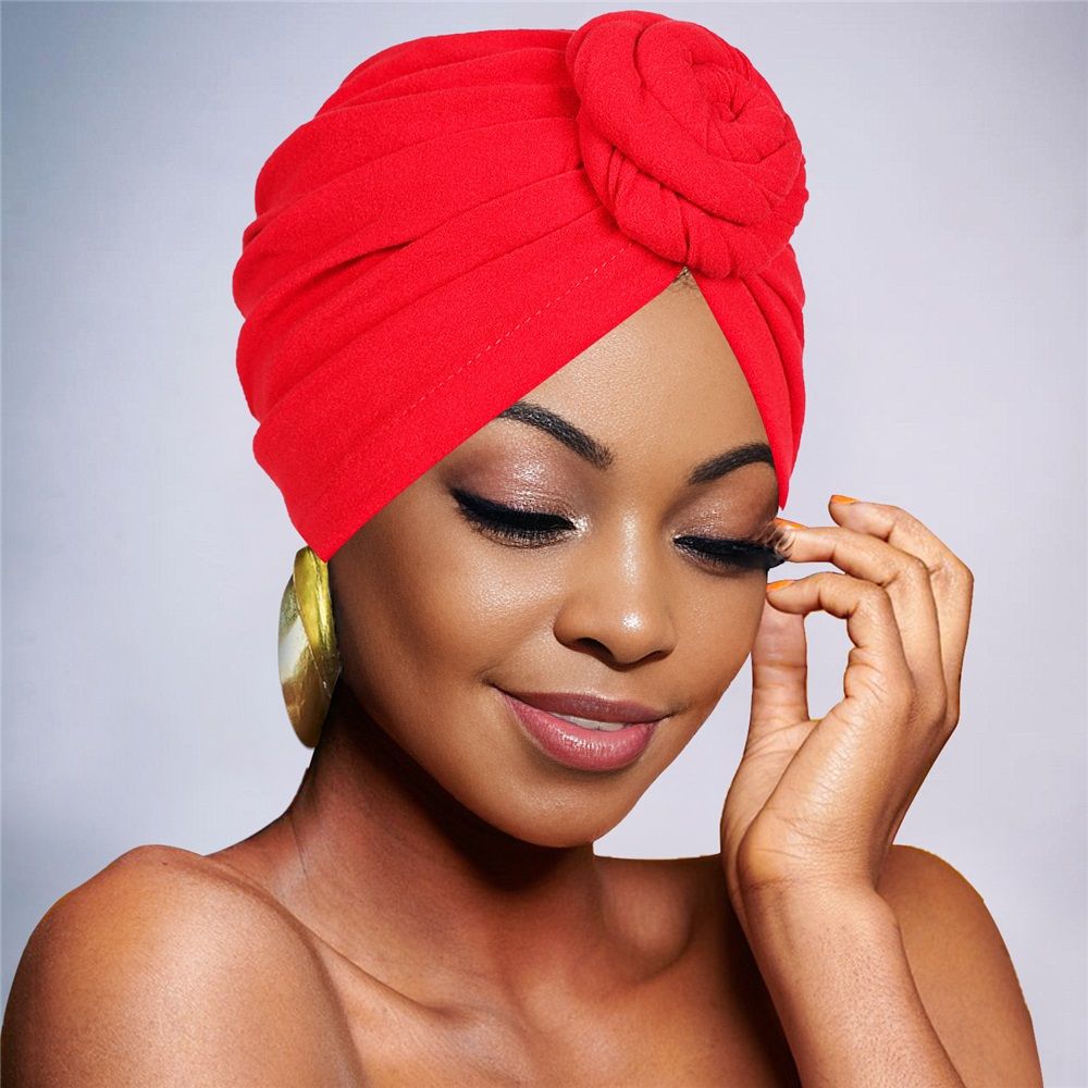 4 Pcs Turbans Head Wrap for Women Chemo Head Wraps Stretch Soft Pre Tied Knot view 4