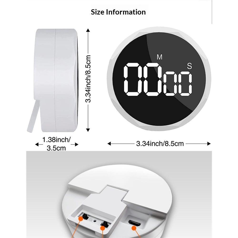 Rotating Timer Magnetic Sticker Student Learning Reminder Time Management view 5