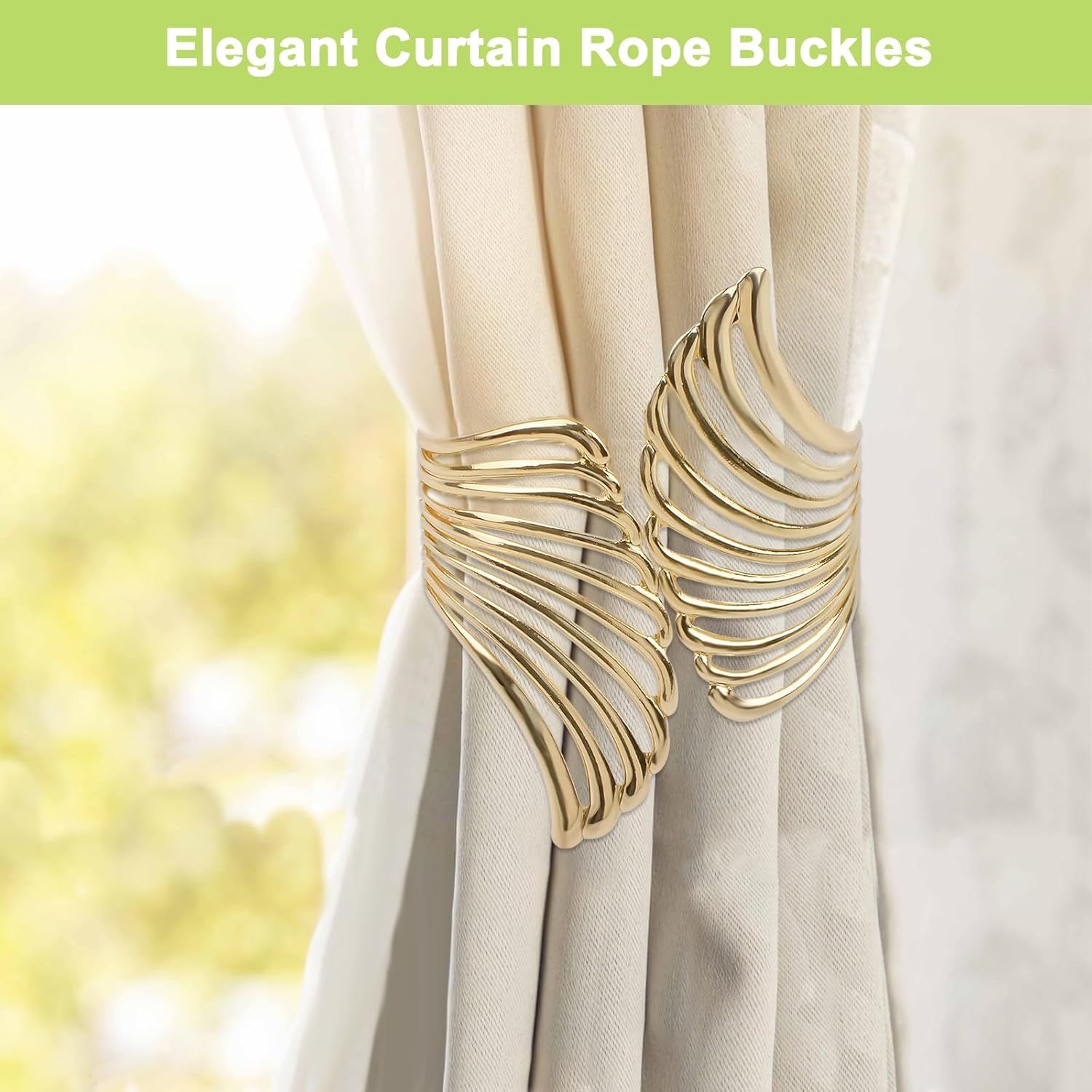 Curtain Tie Backs, 2Pcs Decorative Curtain Tiebacks Creative Curtain Rope view 2
