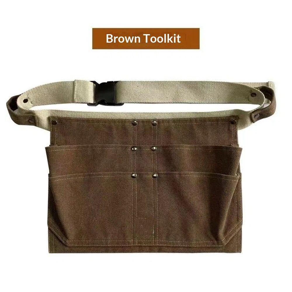 Tool Waist Apron, Heavy Duty Waxed Canvas Tool Belt, Waist Tool Belt with view 4