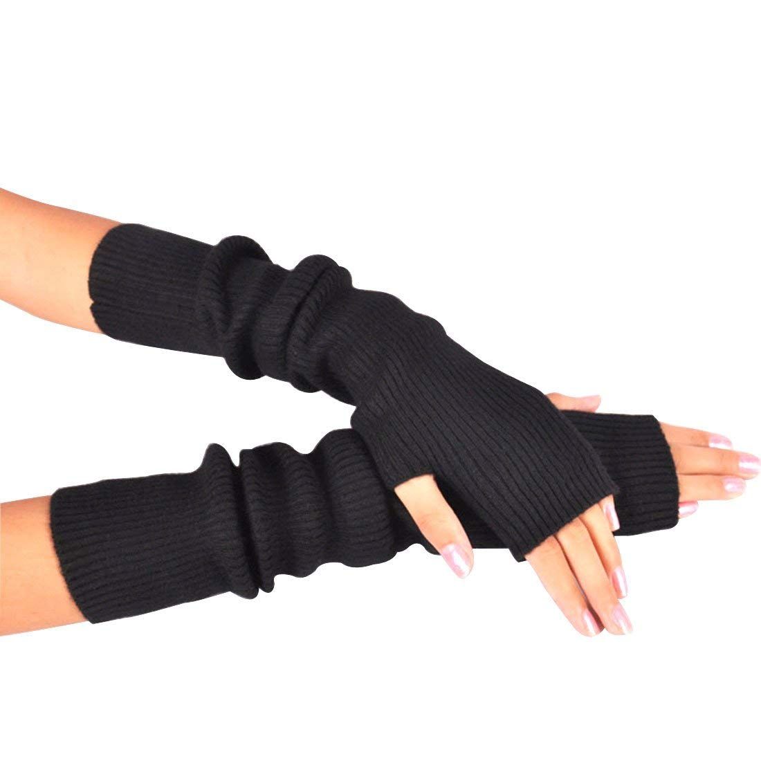Women's Warm Long Fingerless Gloves Winter Arm WarmerBlend Warm Arm Warmers view 4
