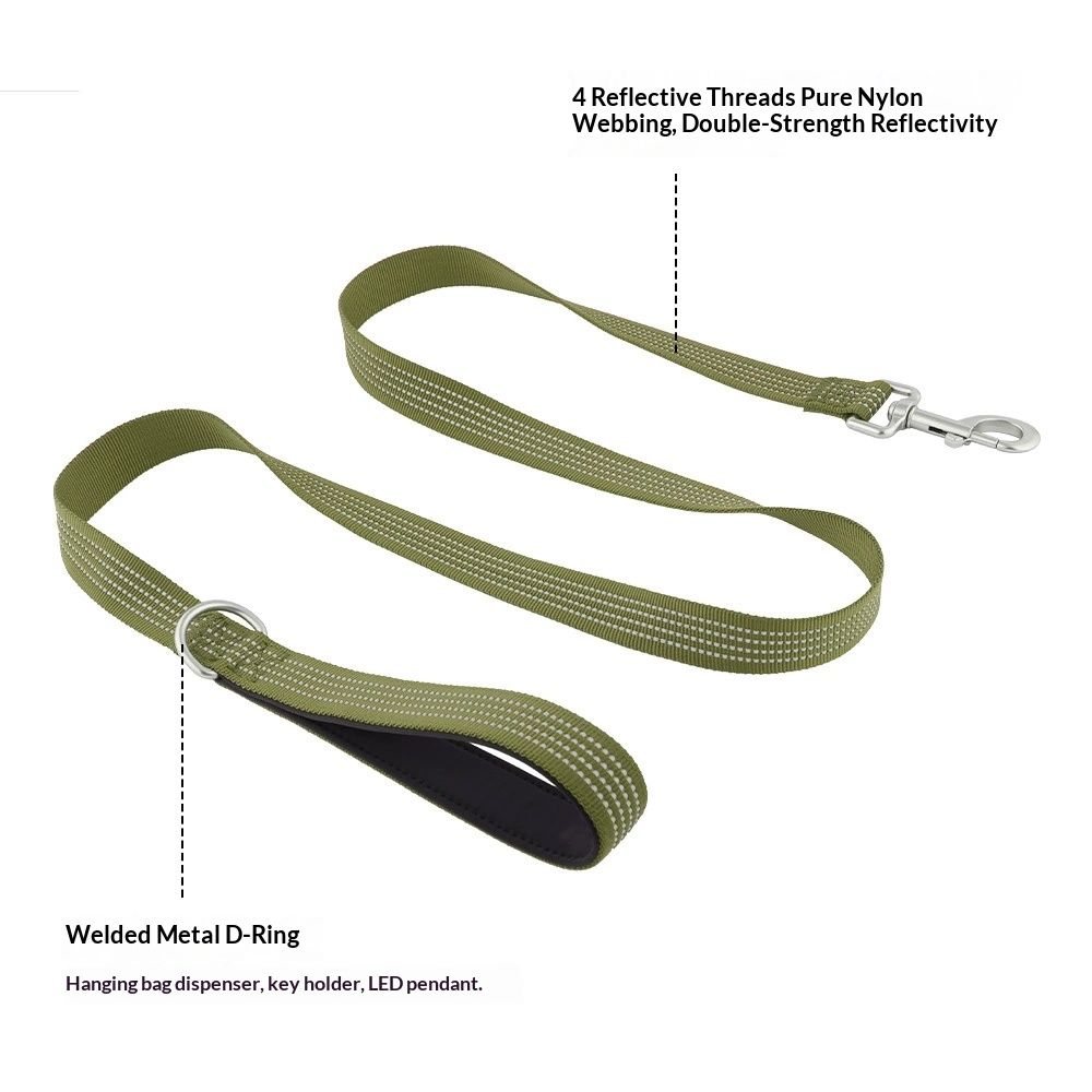Dog leash with four reflective wires for walking dogs at night，for Obedience view 2