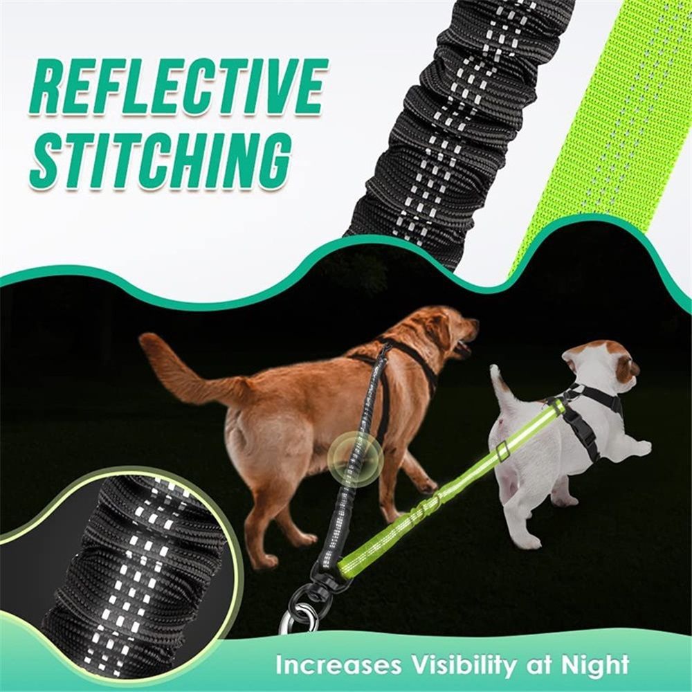 2 in 1 Double Dog Leash Attachment Combine Adjustable Strap and Shock view 3