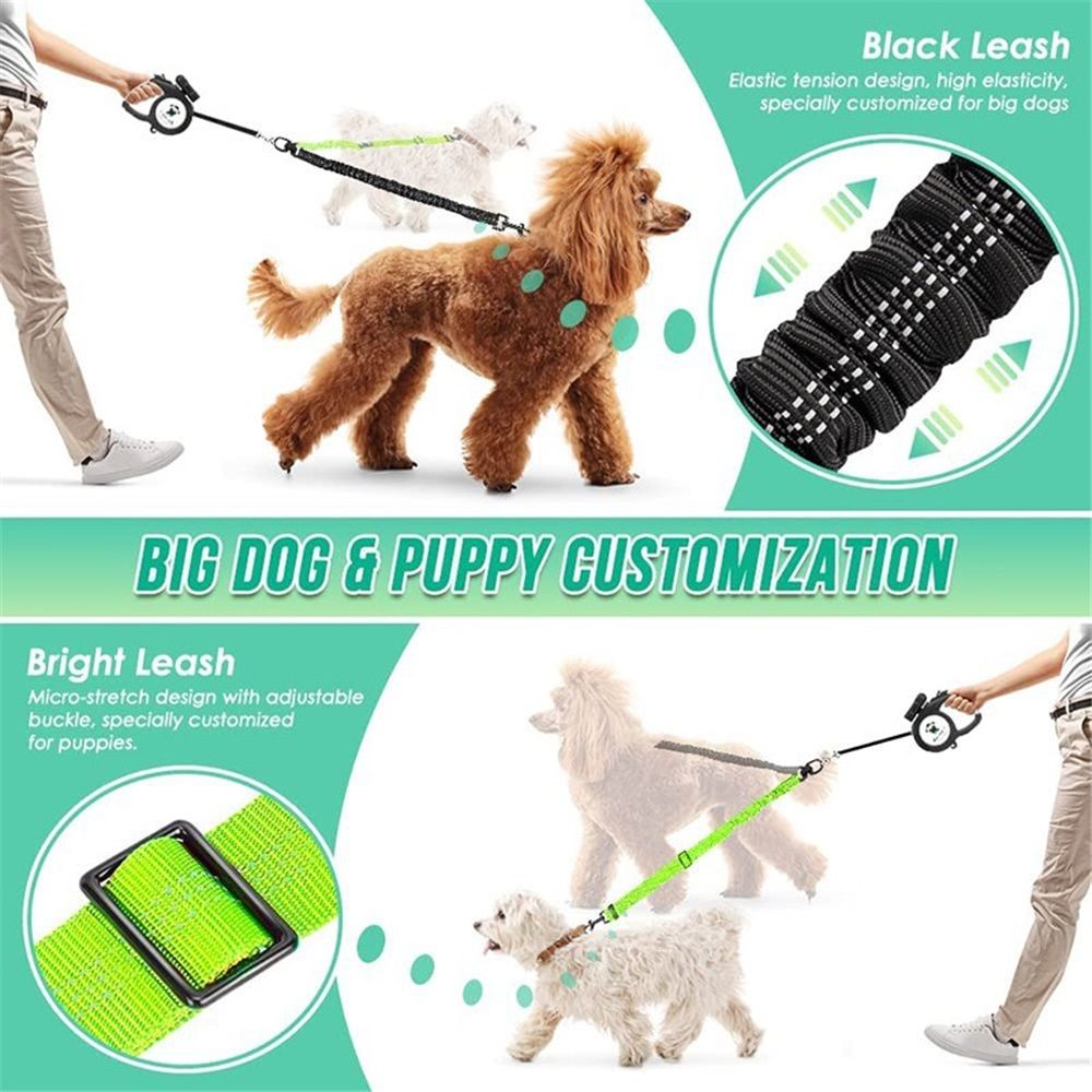 2 in 1 Double Dog Leash Attachment Combine Adjustable Strap and Shock view 4