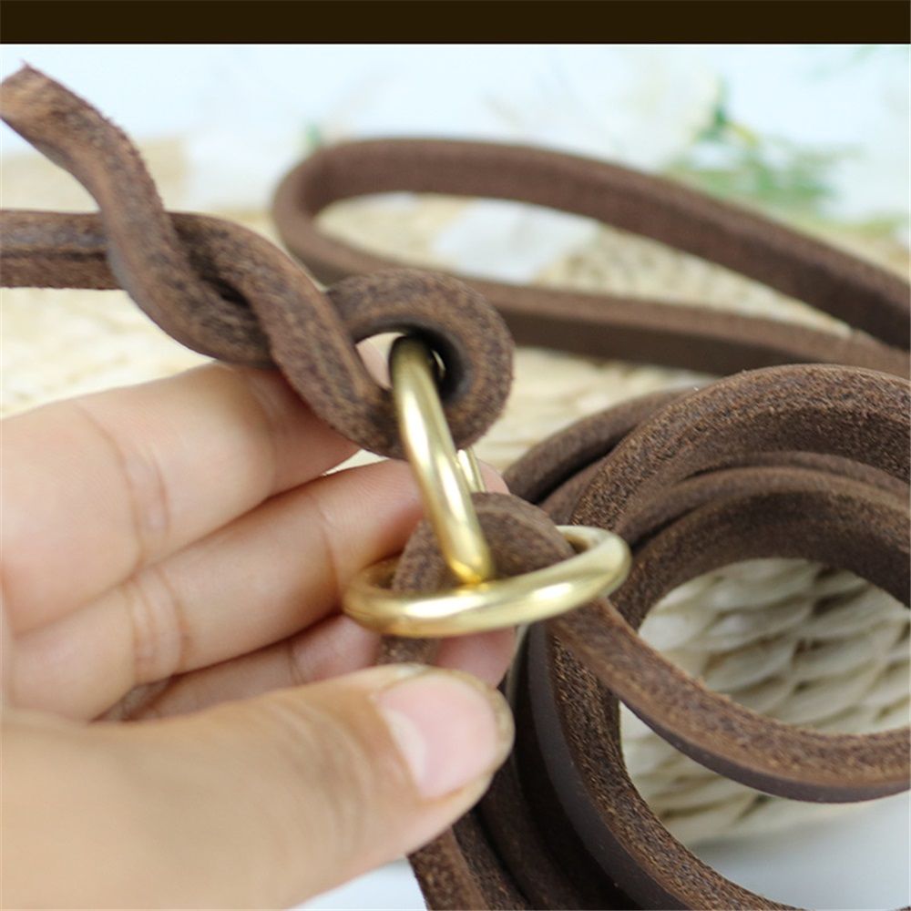 Leather Dog Leash, Heavy Duty Braided Dog Leashes with Rotating Clasp, Genuine view 5