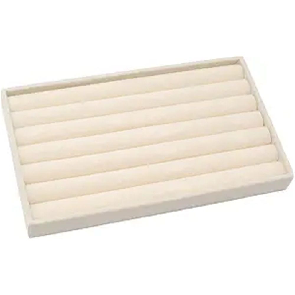 Flannel tray Jewelry Organizer Trays Beige Stackable Jewelry Storage Display view 3