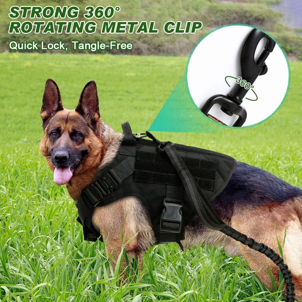 Dog Leash Heavy Duty, 2 Padded Handle, Metal Carabiner Clip, Car Seatbelt view 4