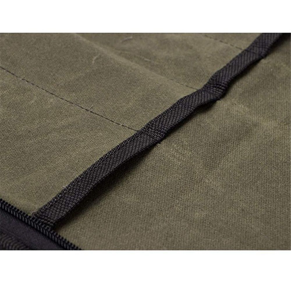 Knife Roll,Heavy Duty Knife Bag,Waxed Canvas knife Case with 4 Slots for view 3