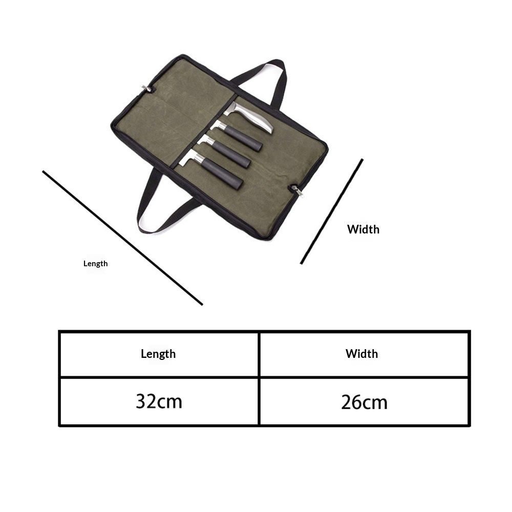 Knife Roll,Heavy Duty Knife Bag,Waxed Canvas knife Case with 4 Slots for view 5
