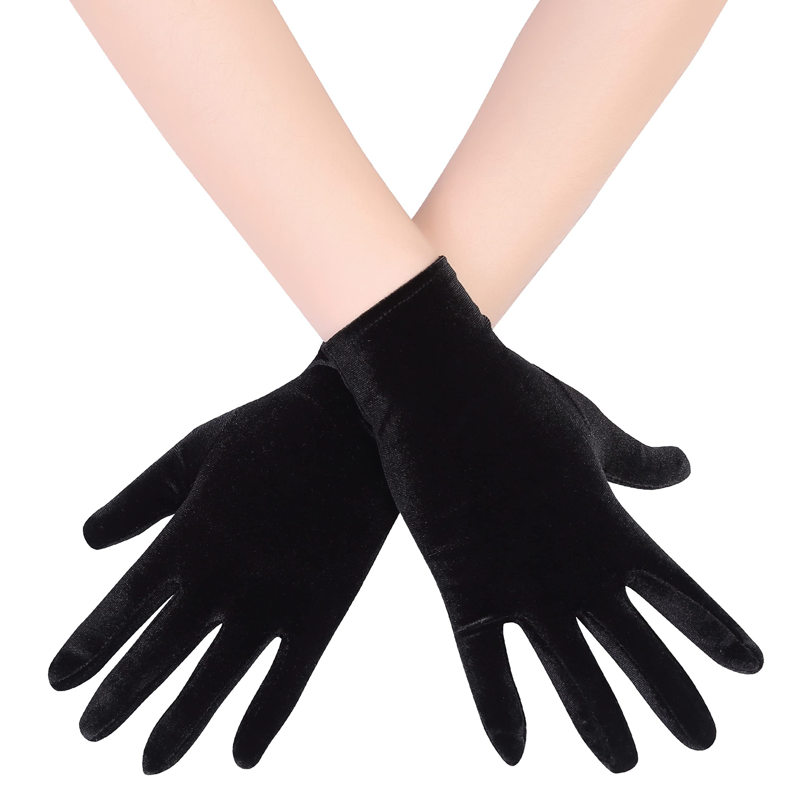 Autumn and Winter Women's Golden Velvet Gloves Elastic Velvet Gloves Outdoor