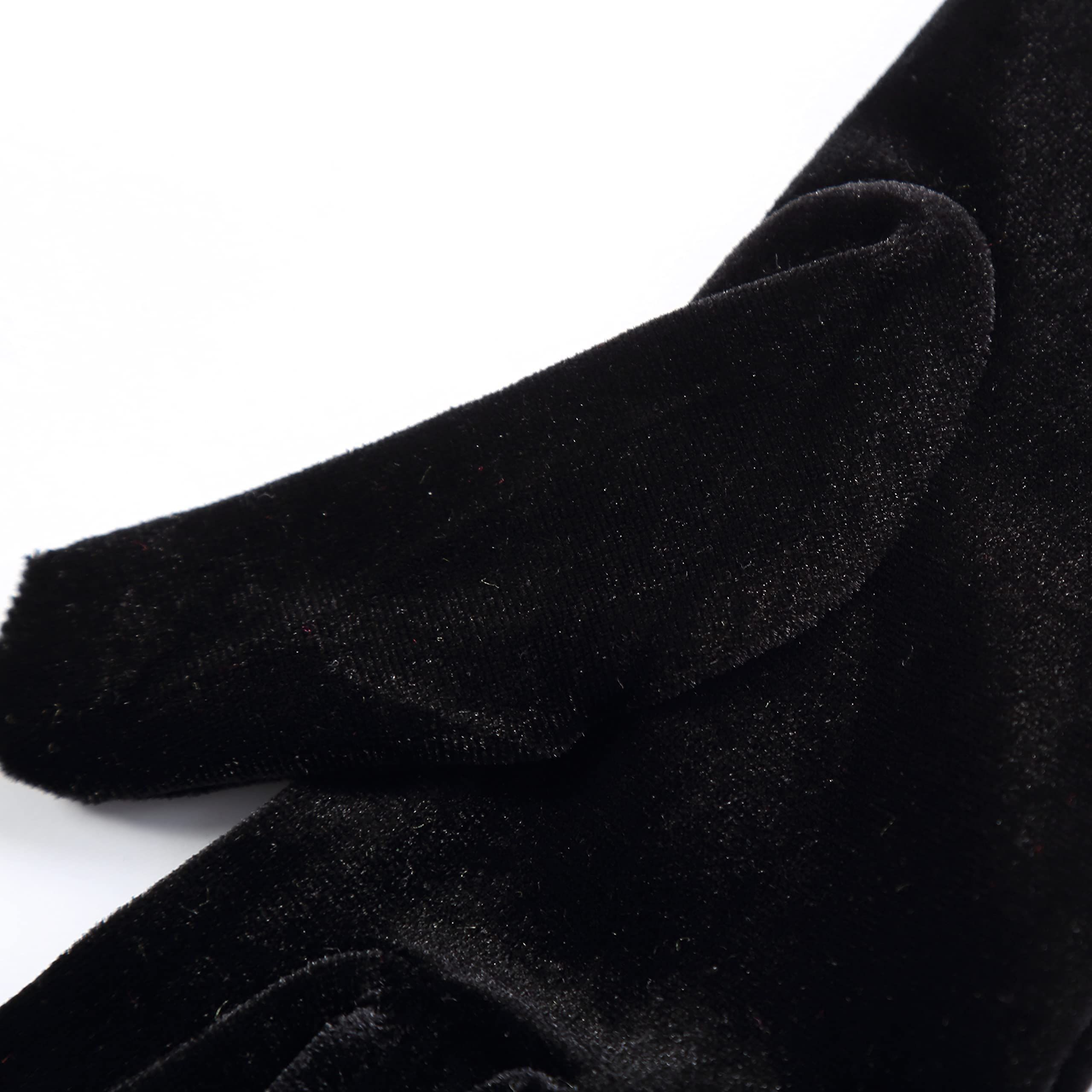 Autumn and Winter Women's Golden Velvet Gloves Elastic Velvet Gloves Outdoor view 4