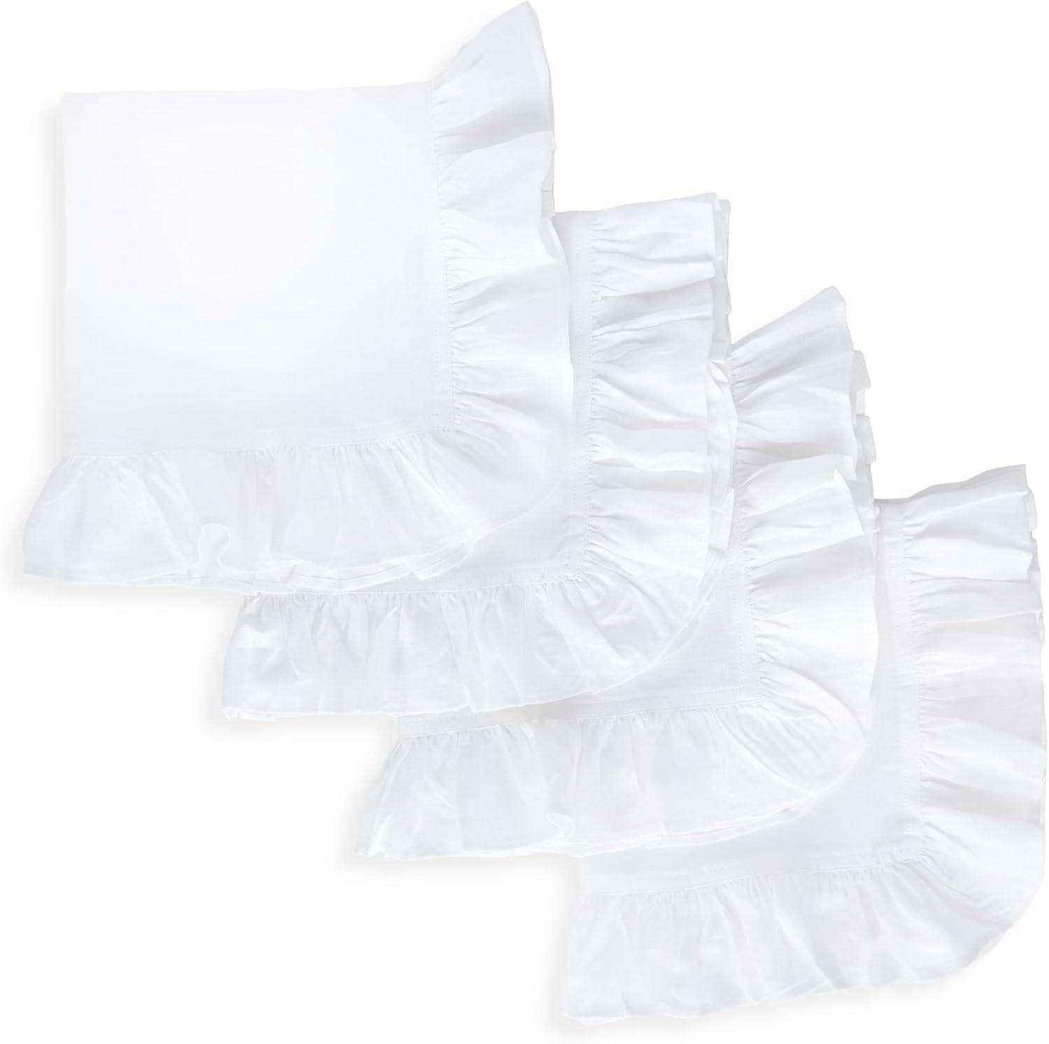 4pcs Solid color lotus leaf lace placemat