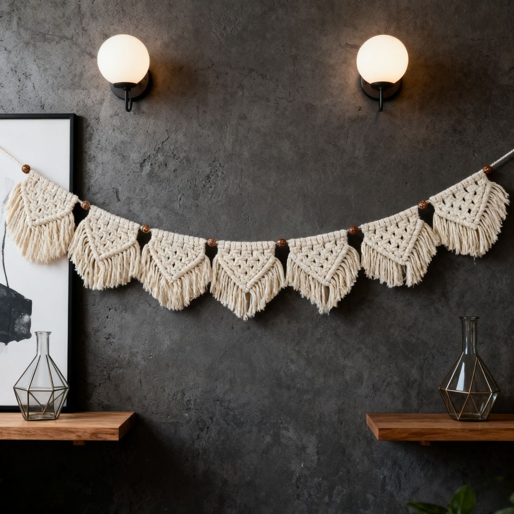 Wall Hanging Decor Handmade Woven Tapestry Tassel Wall Hanging Ornaments Boho view 2
