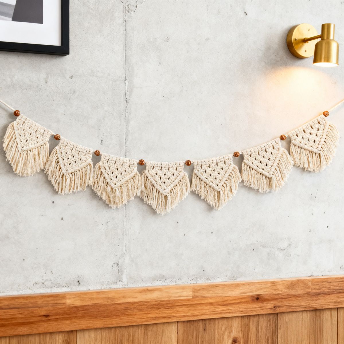 Wall Hanging Decor Handmade Woven Tapestry Tassel Wall Hanging Ornaments Boho view 3